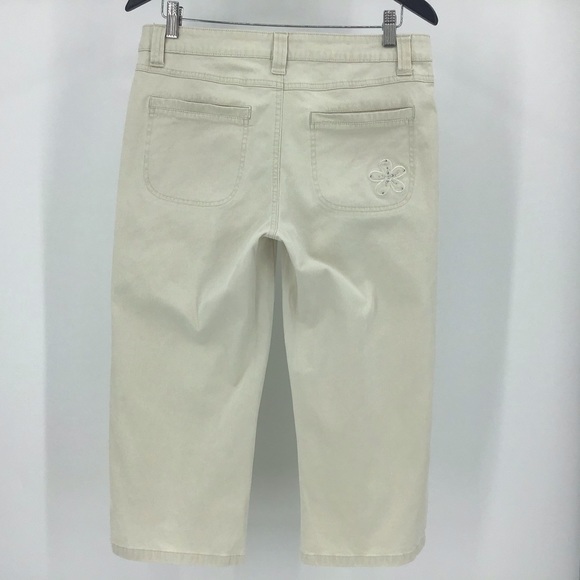 Y2 blu authentic Cream Ribbed Capri Pants, 11 - Picture 8 of 16